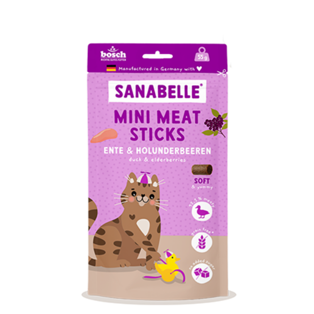 Sanabelle Mini Meat Sticks duck & elderberries 55g