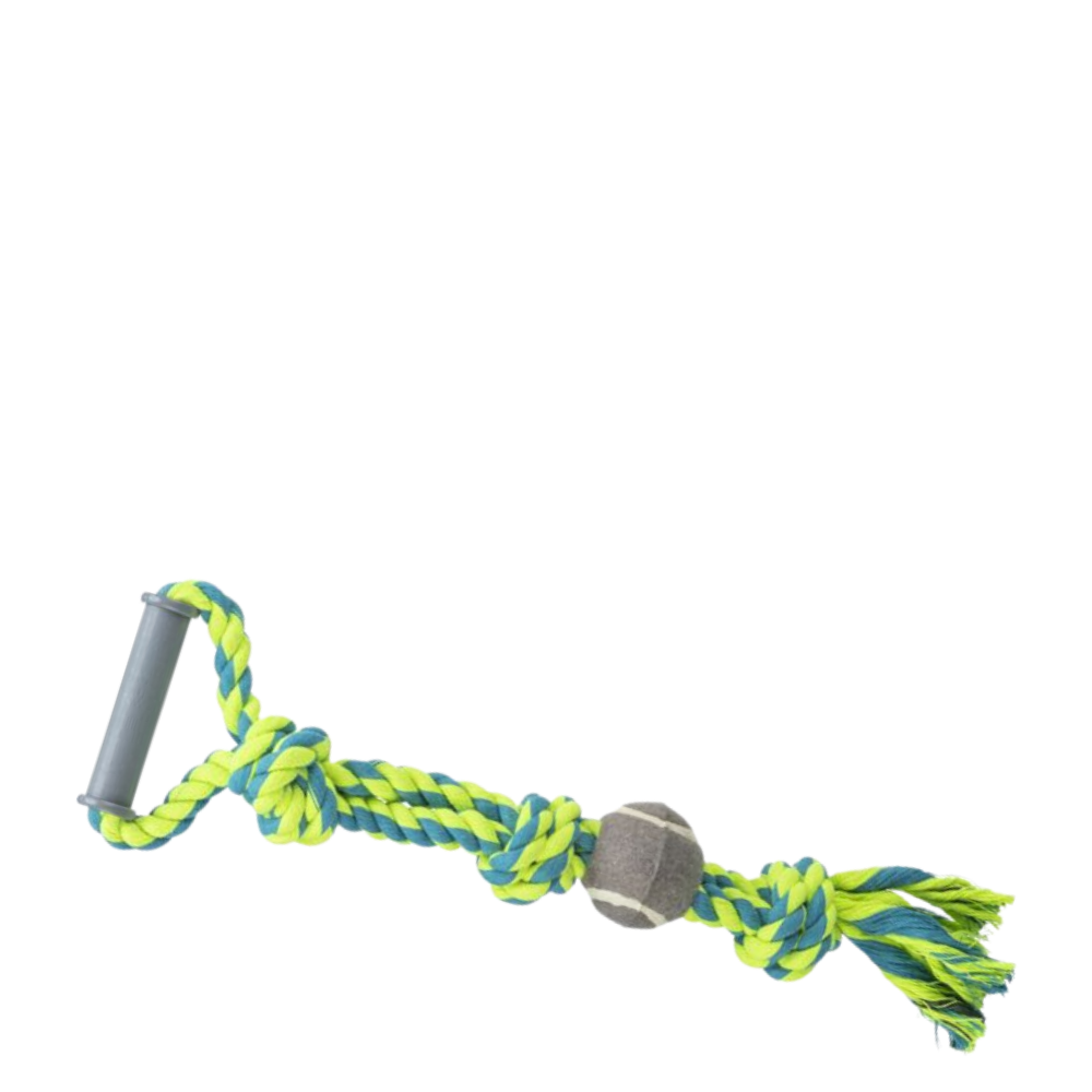 Kaðall með tennisbolta og handfangi 50 cm