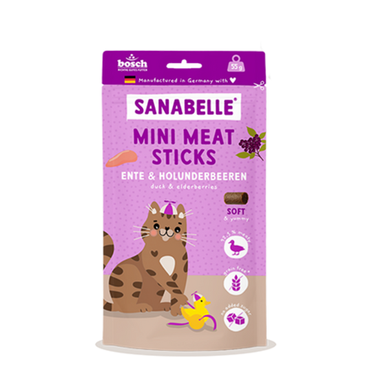 Sanabelle Mini Meat Sticks duck & elderberries 55g