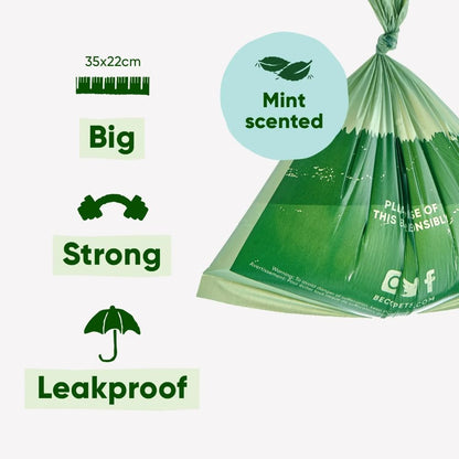 Beco Large Poop Bags w Handle Mint