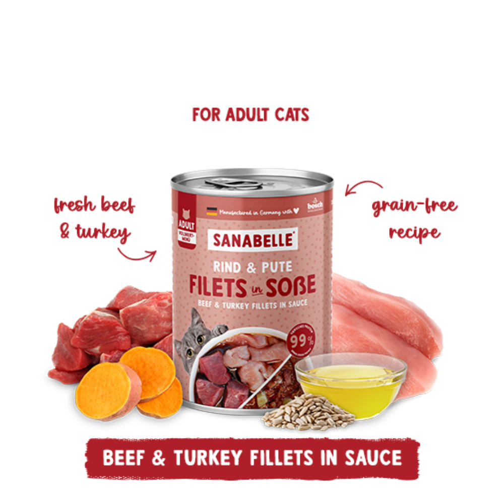 Sanabelle Wet Food with Beef & Turkey 180g