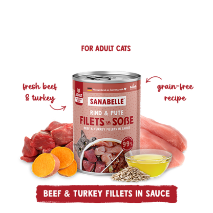Sanabelle Wet Food with Beef & Turkey 180g