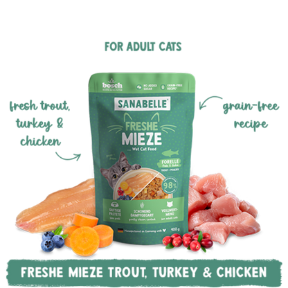 Freshe Mieze - Trout, Turkey & Chicken 100g.