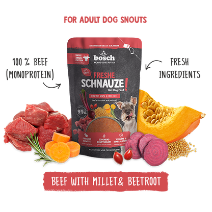Freshe Schnauze - Beef with millet & beet 250g