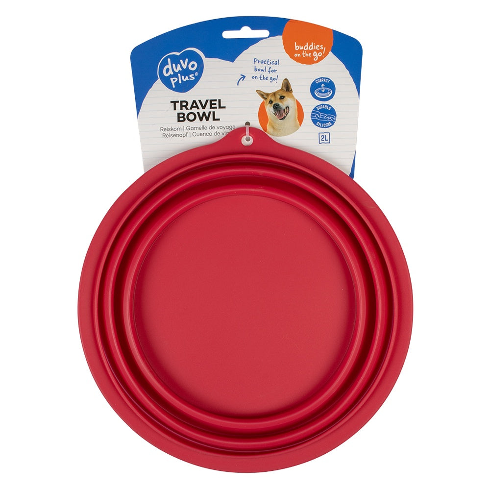 Silicone Travel Bowl 1000ml - 18CM red