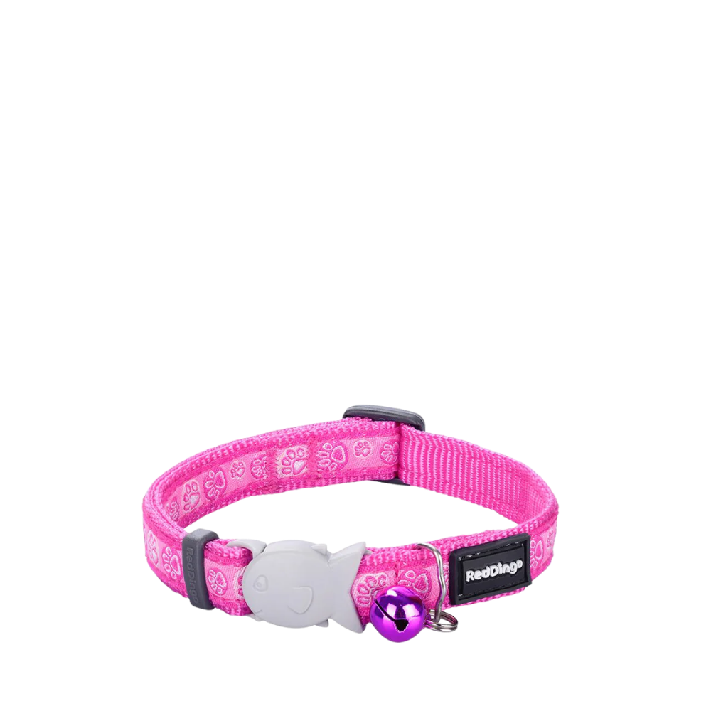 Cat Collar Paw Impressions Hot Pink