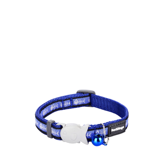 Cat Collar Fish Bone Blue