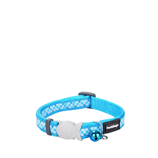 Cat Collar Gingham Turquoise