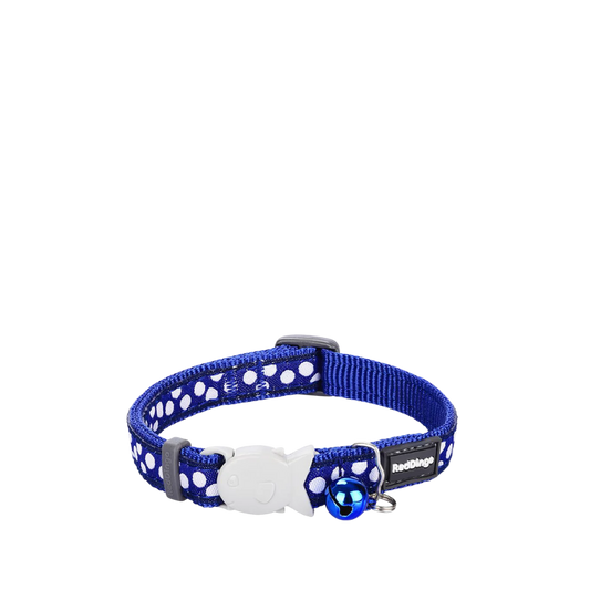 Cat Collar White Spots on Navy