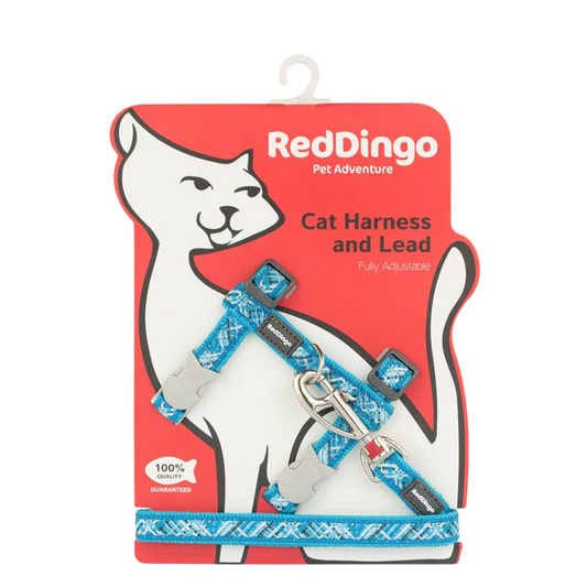 Cat Harness Flanno Turquoise