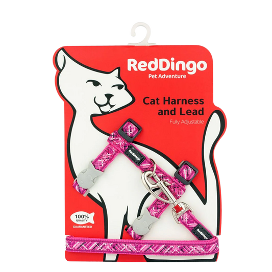 Cat Harness Flanno Hot Pink