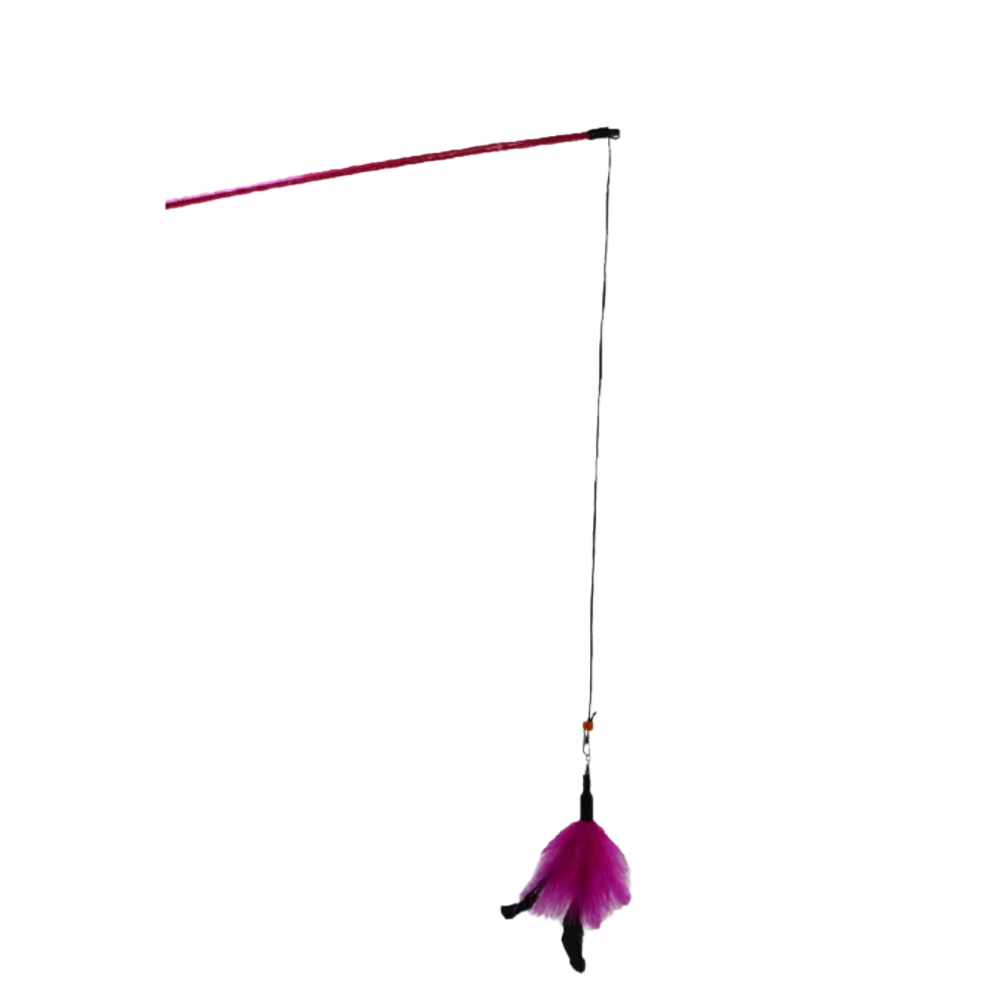 Feather Ball Cat Dangler Pink