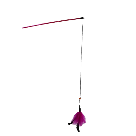 Feather Ball Cat Dangler Pink