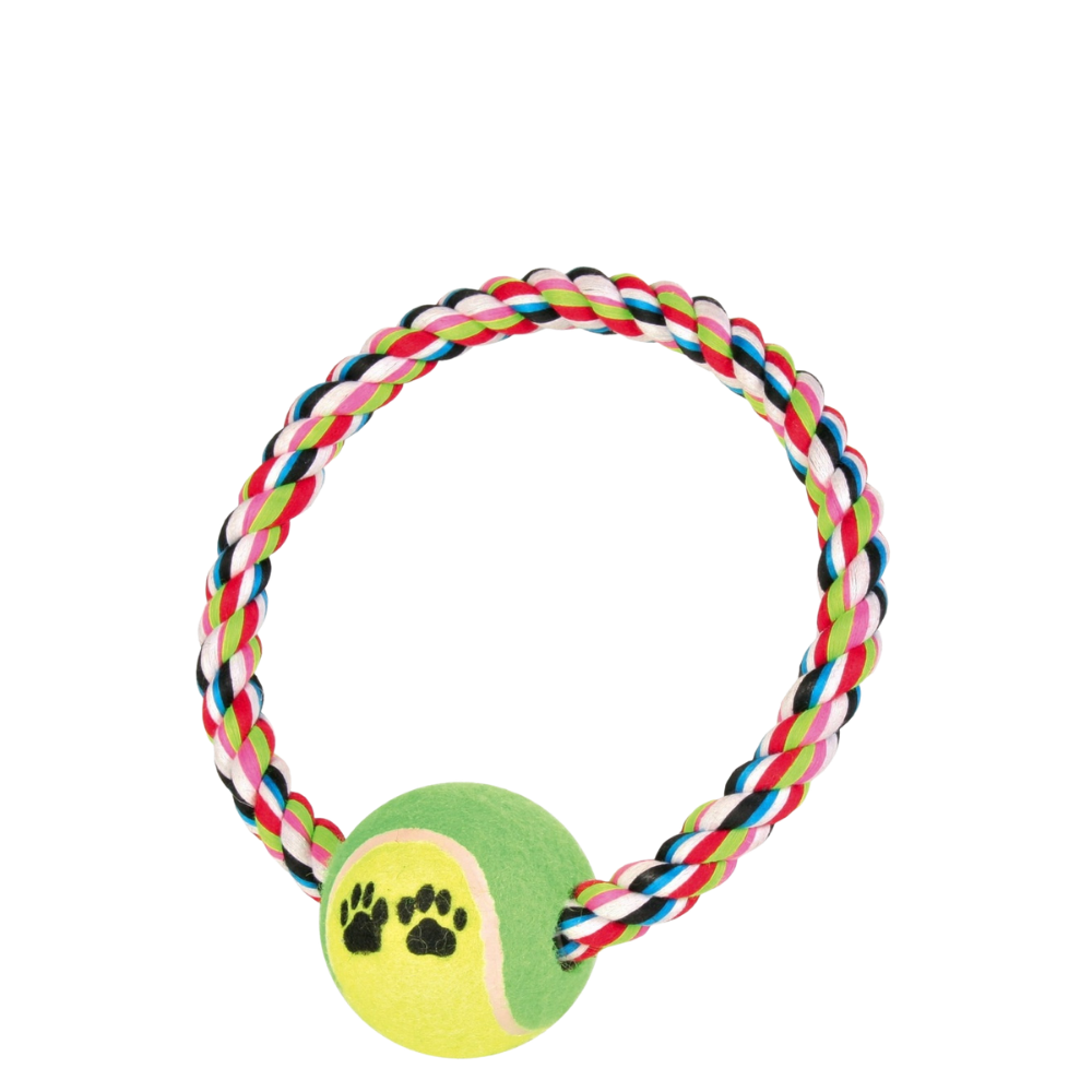 Kaðalhringur með tennisbolta 18 cm