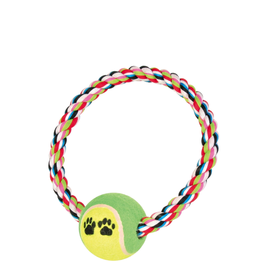 Kaðalhringur með tennisbolta 18 cm