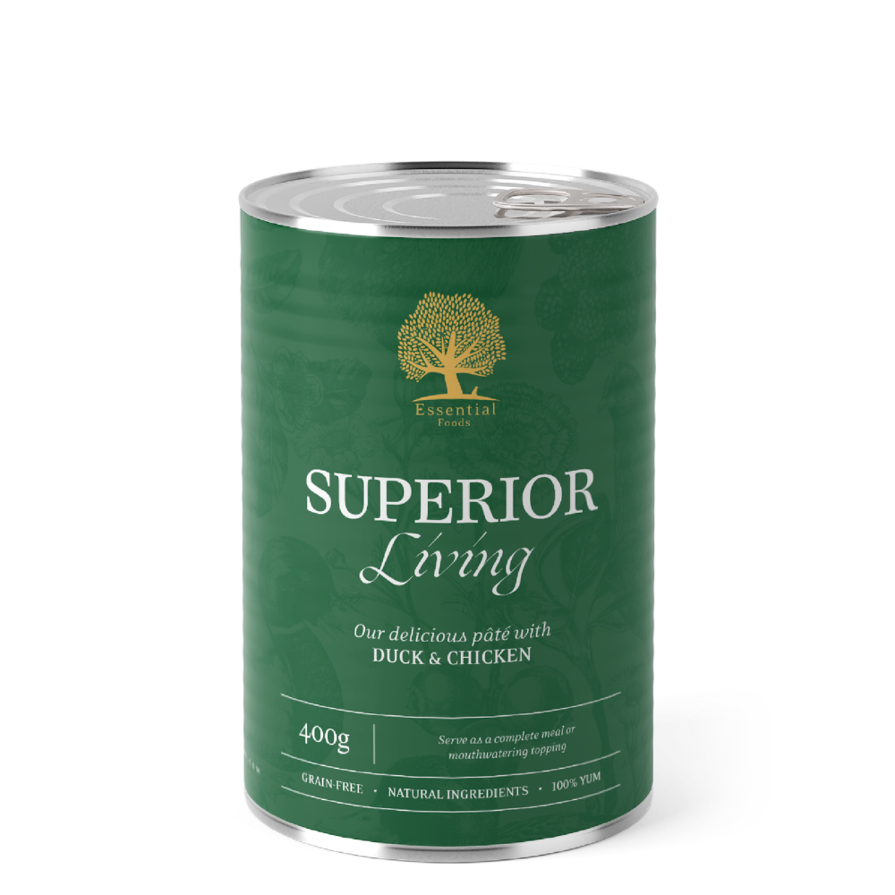Superior Living Pate - 400g - Blautfóður með önd og kjúklingi