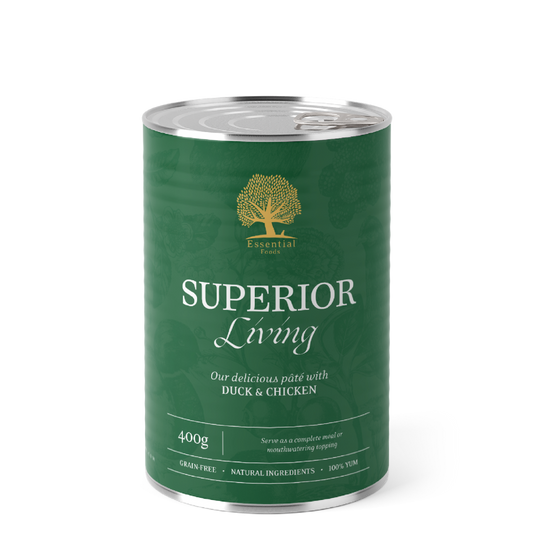Superior Living Pate - 400g - Blautfóður með önd og kjúklingi