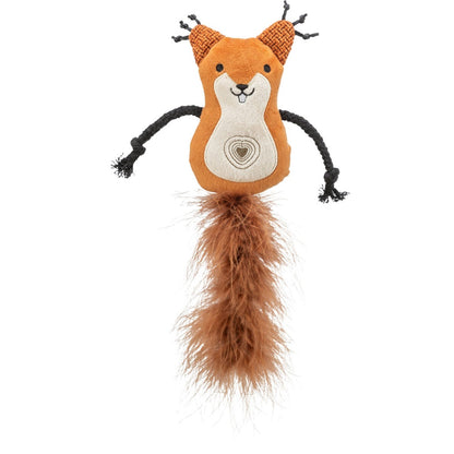 Squirrel plush/feather catnip 12 cm