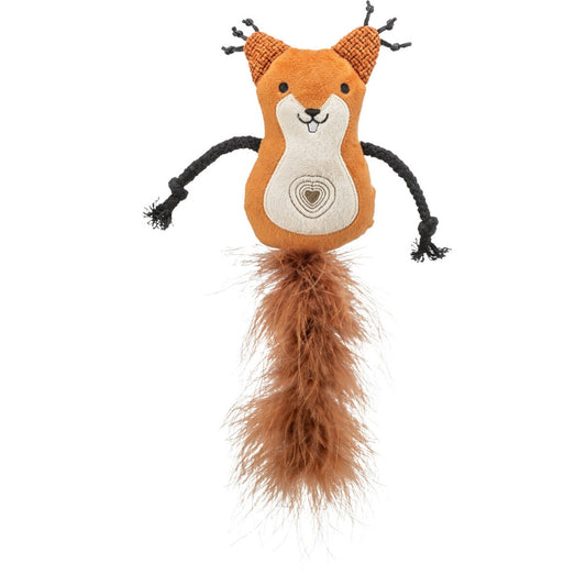 Squirrel plush/feather catnip 12 cm